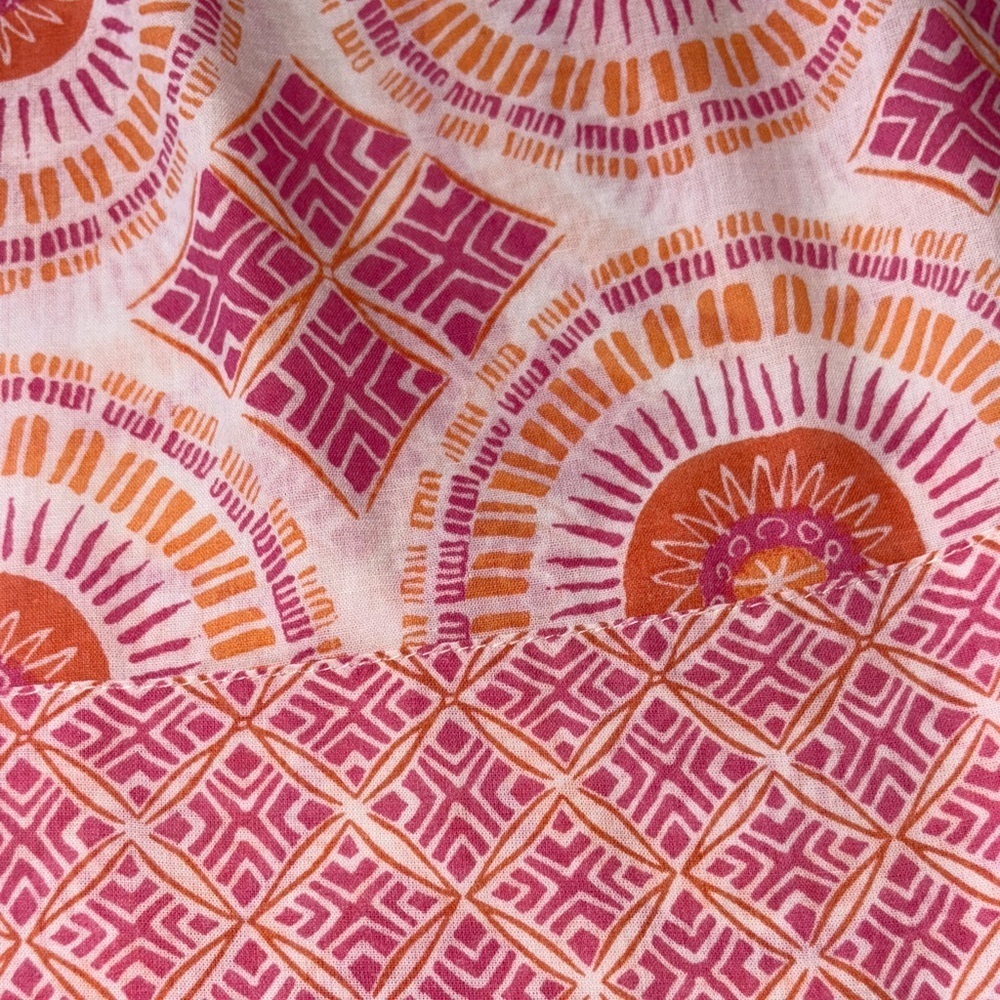 Gently Loved Pink and Orange Patterned Sleeveless Top By Sigrid Olsen - Picture 2 of 9